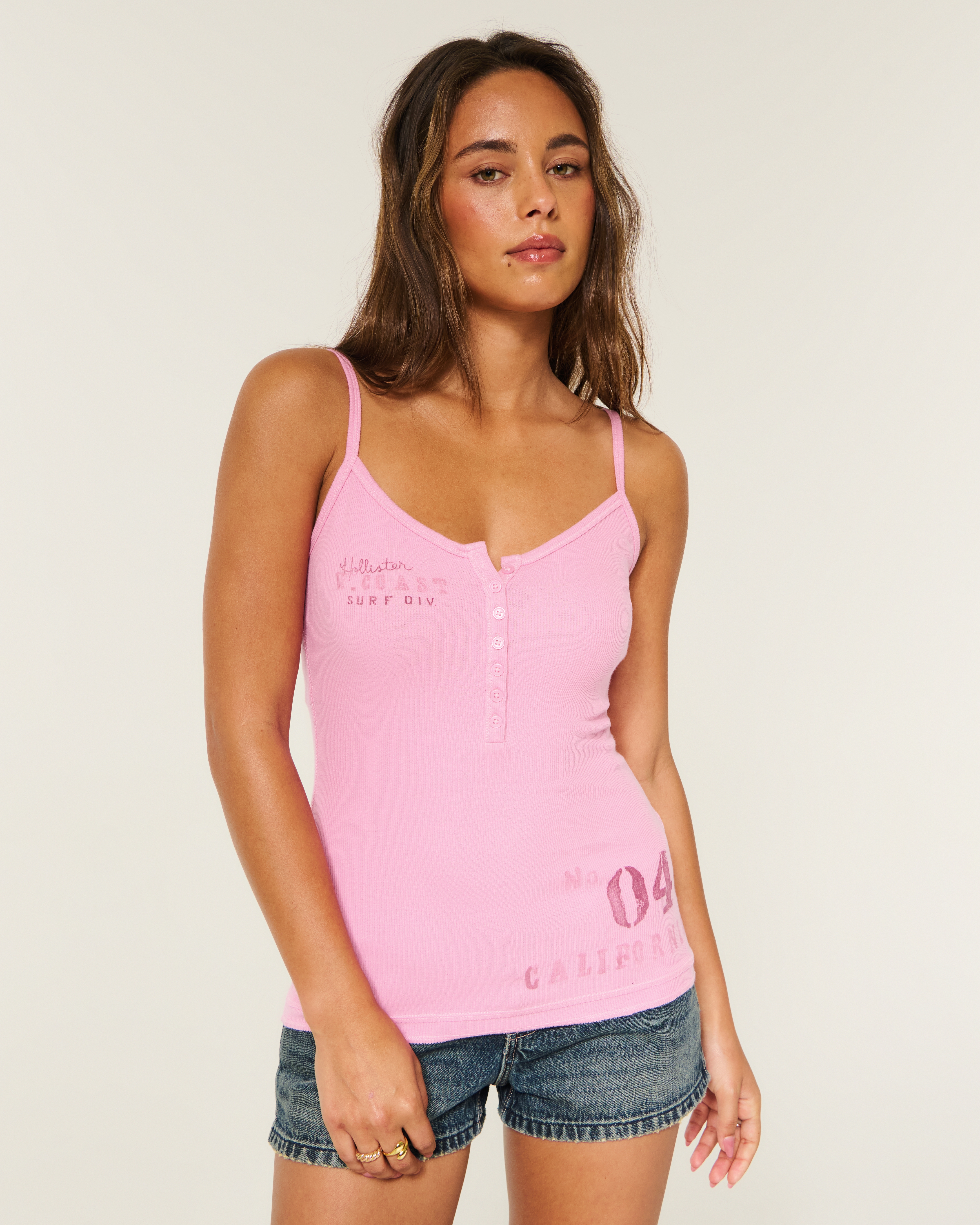 Surf Logo Graphic Henley Cami