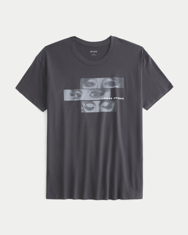 Oversized Ariana Grande Graphic Tee, Black view 1