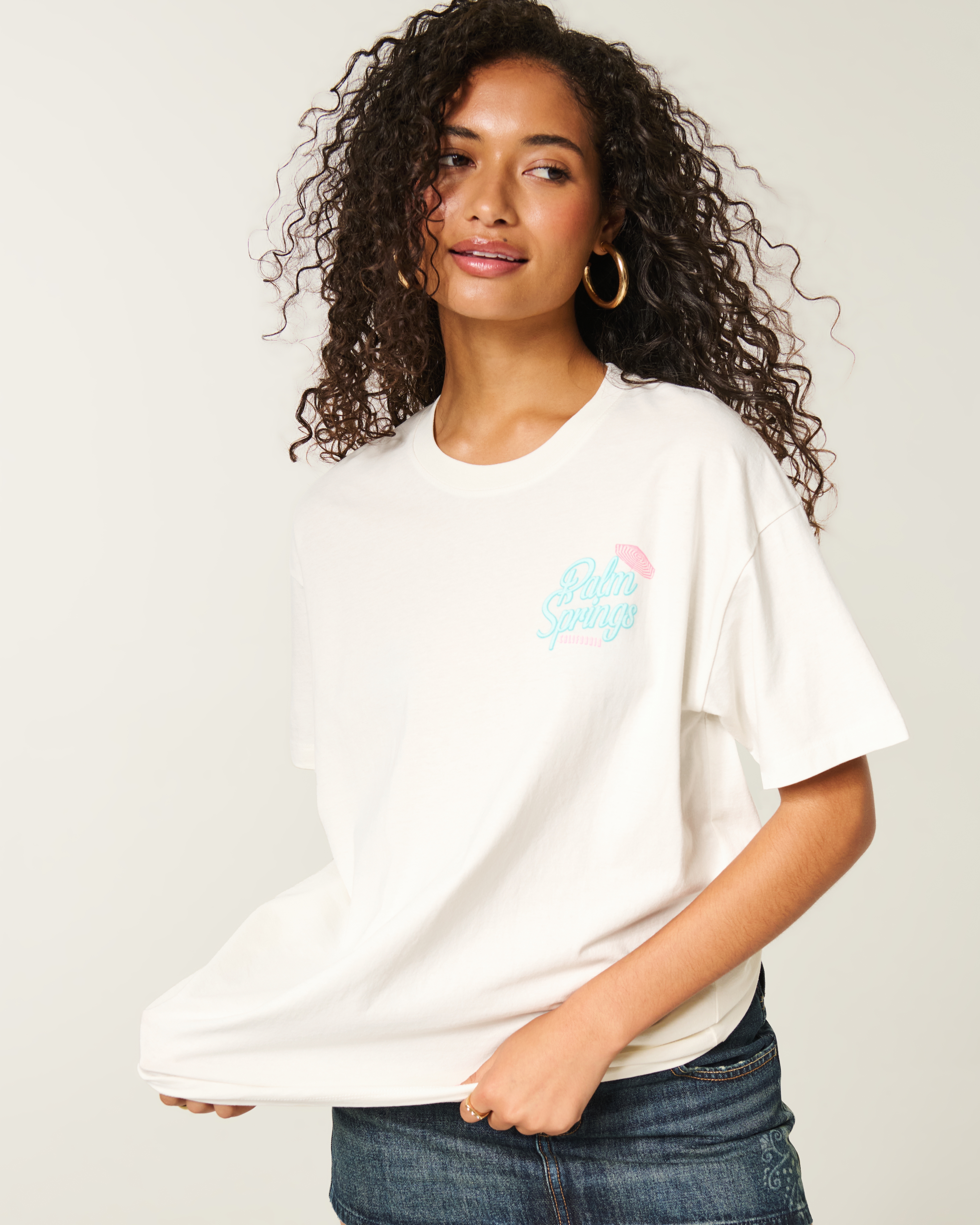 Oversized Palm Springs Graphic Tee