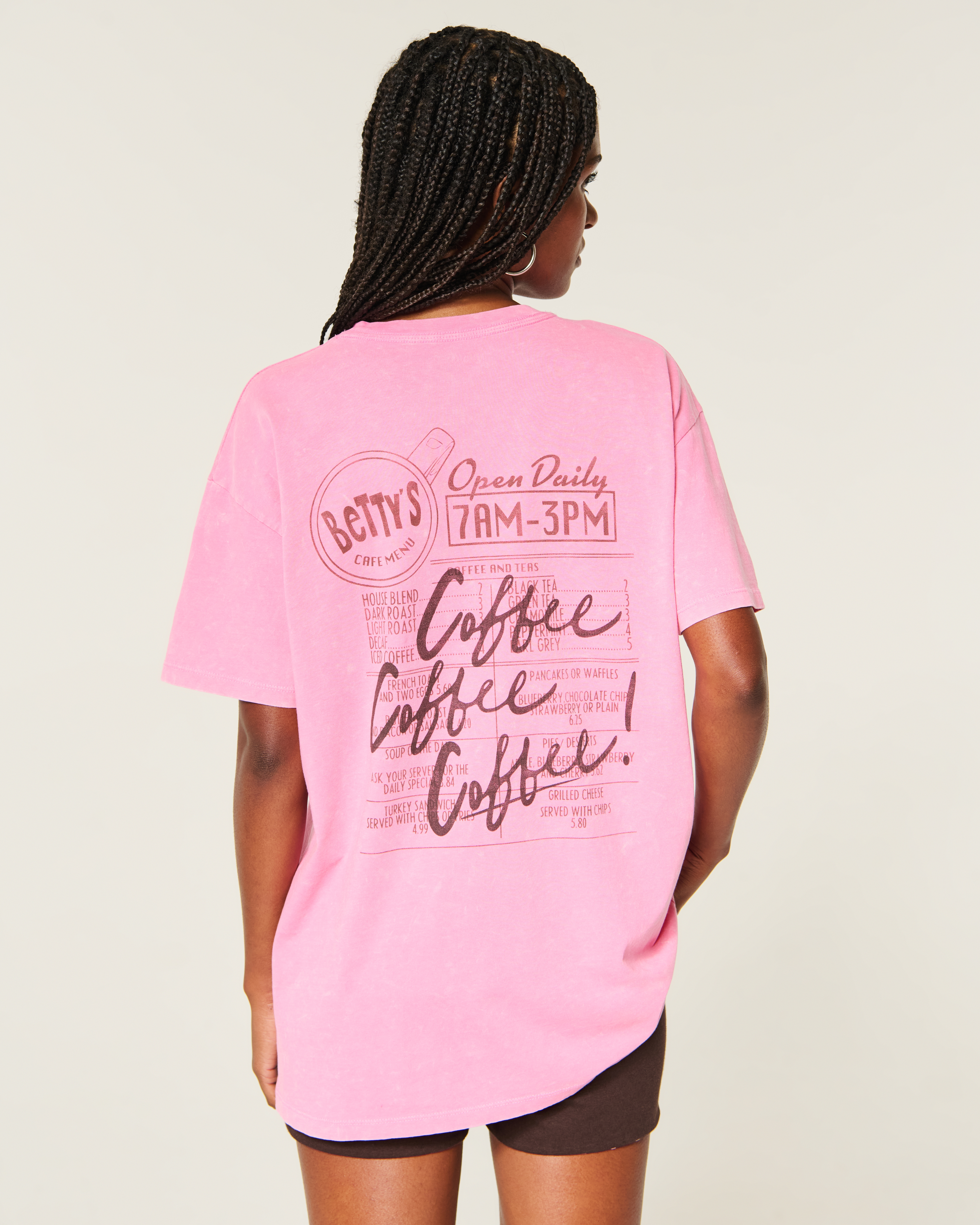 Oversized Betty's Café Graphic Tee