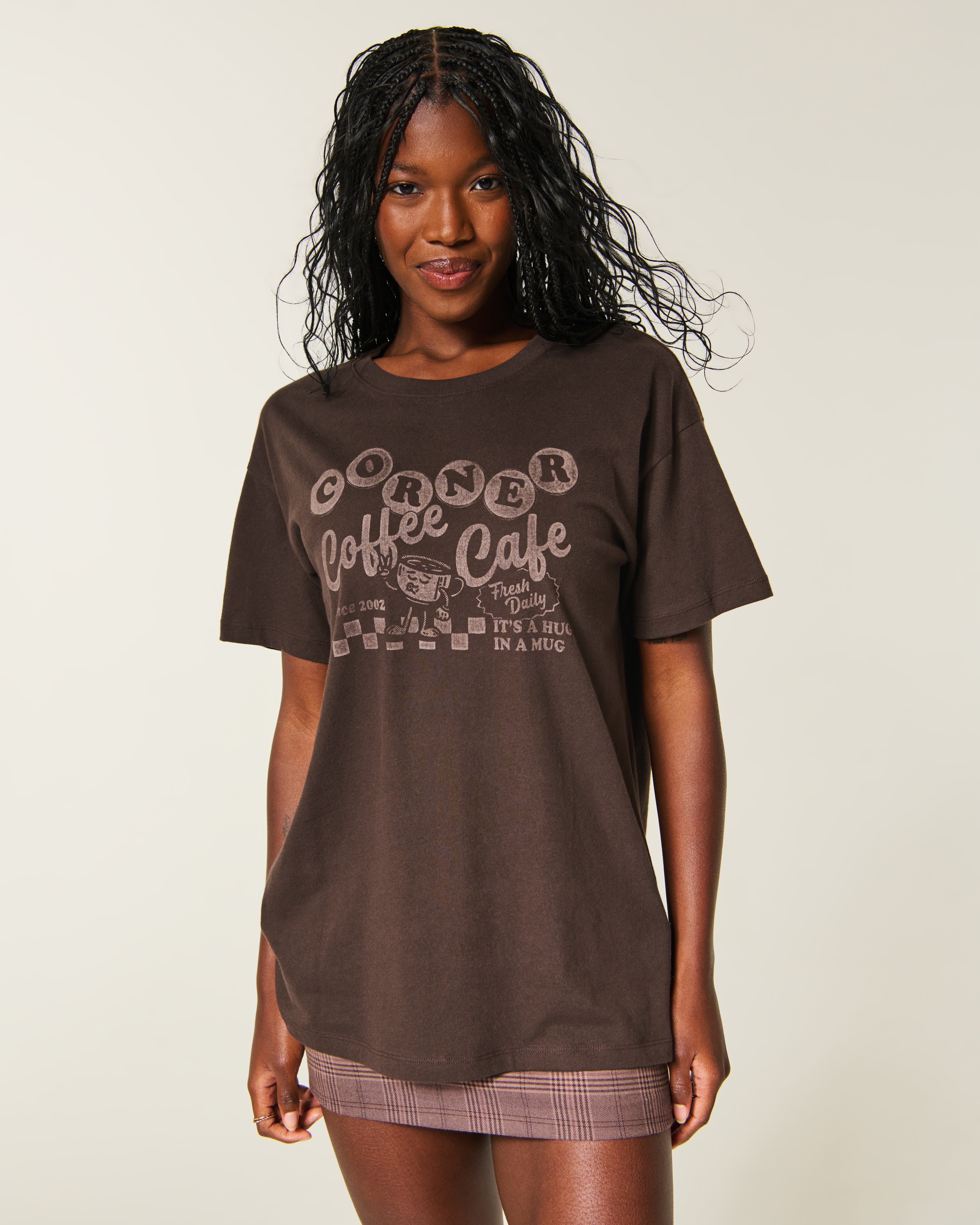 Oversized Corner Coffee Café Graphic Tee