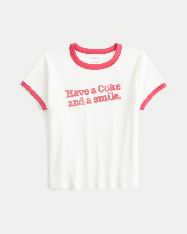 Cotton Coke Graphic Baby Tee, Cloud White view 1