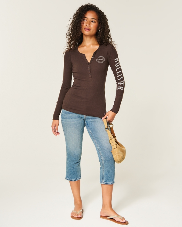 Logo Graphic Henley, Brown view 2