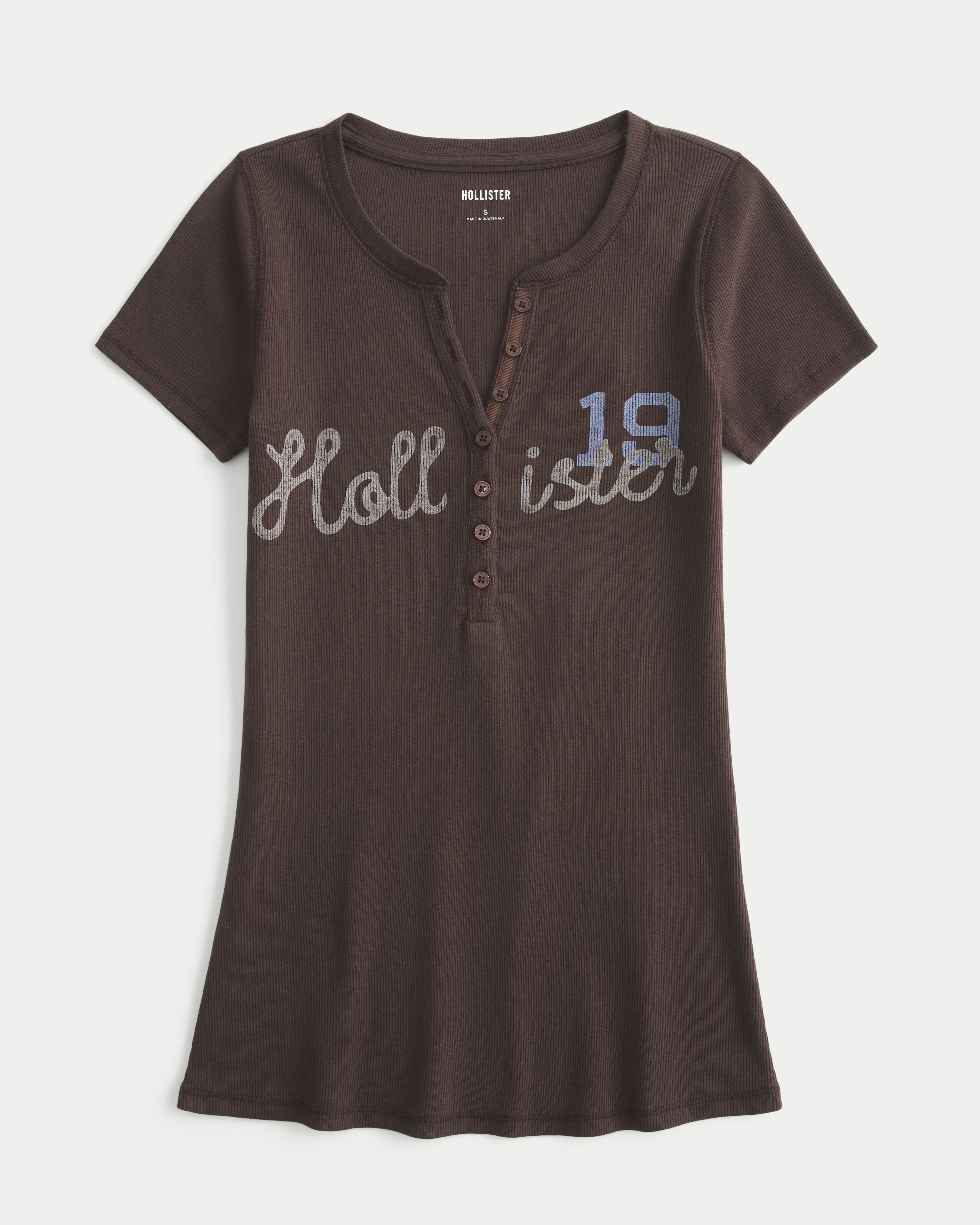 Short-Sleeve Logo Graphic Henley