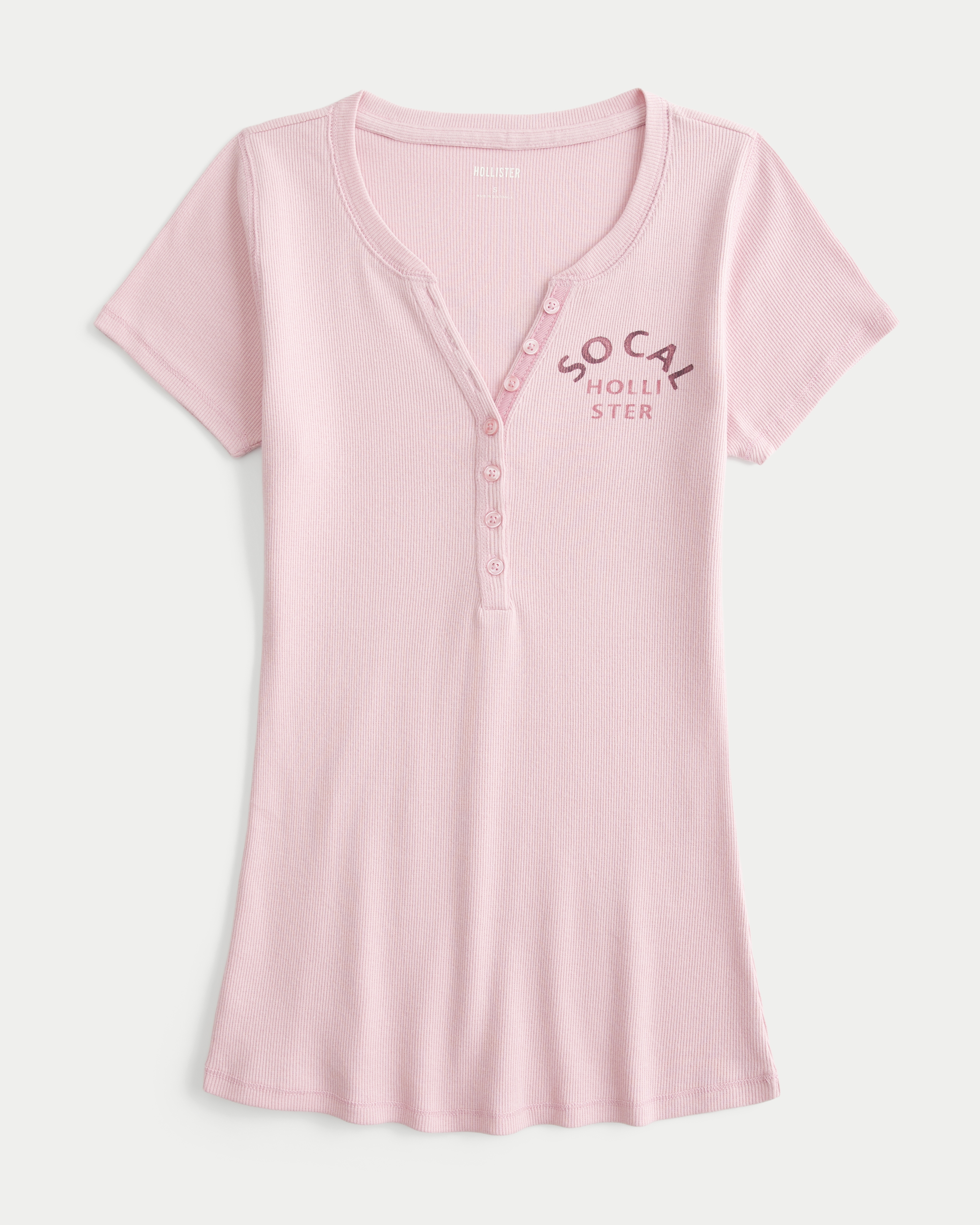 Short-Sleeve Logo Graphic Henley