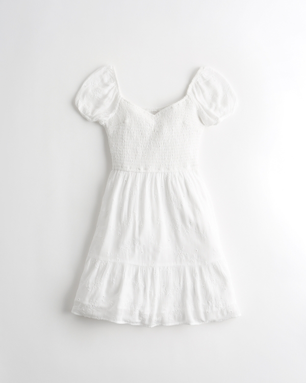 Women's Puff-Sleeve Tiered Mini Dress | Women's Clearance | HollisterCo.com