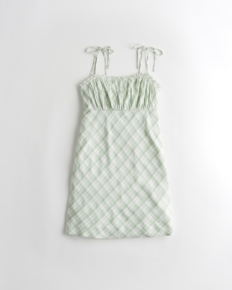 人気ブランドを ホリスター Hollister レディース ワンピース デニム ミニ丈 ワンピース ドレス Puff Sleeve Tie Back Mini Dress In Indigo Denim イン 最先端 Diquinsa Com Mx