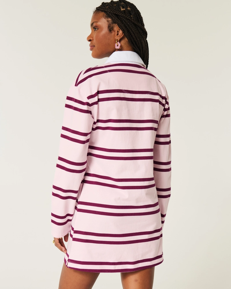Long-Sleeve Rugby Mini Dress