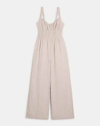 Women s Linen Blend Jumpsuit Women s Dresses Rompers HollisterCo