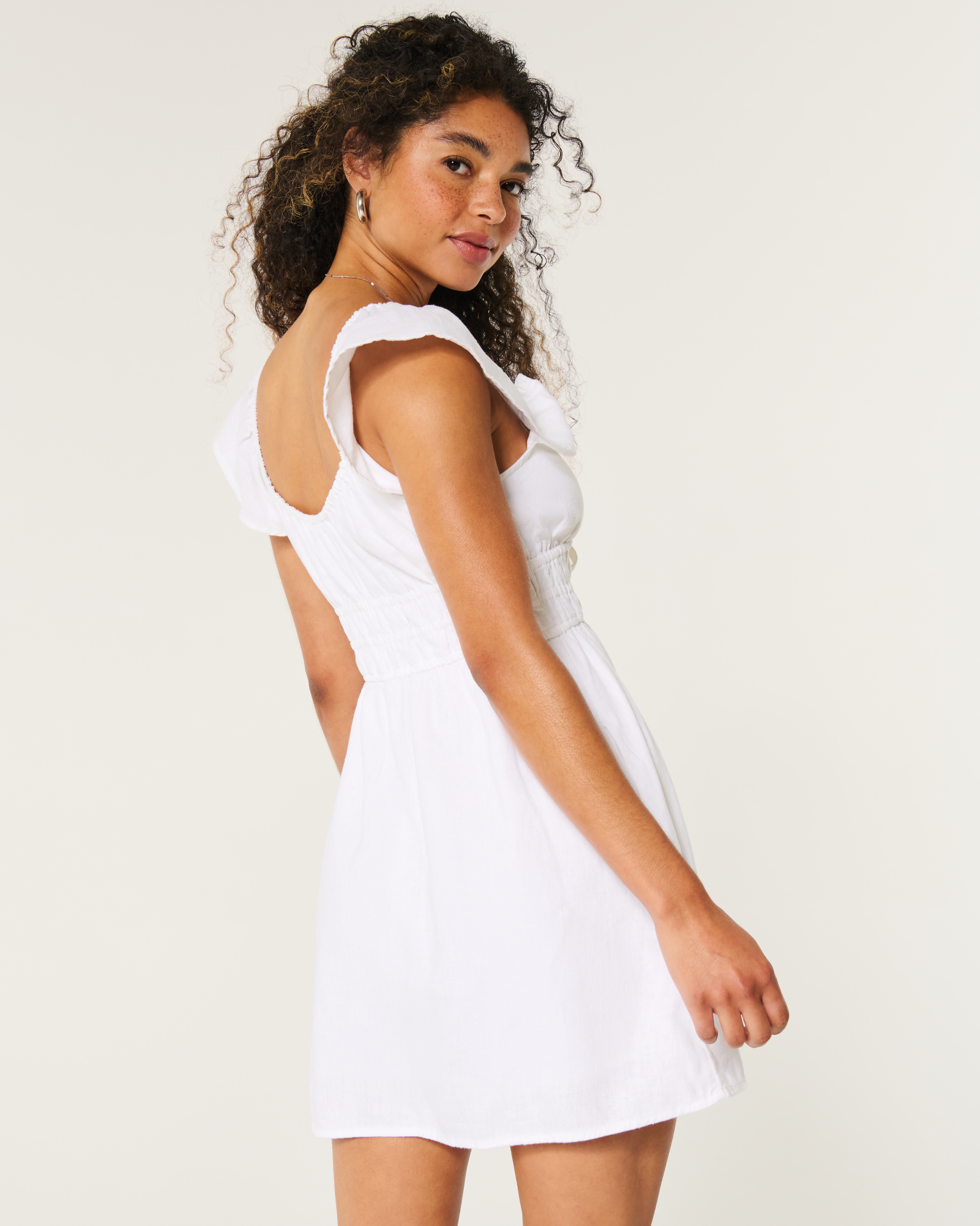 Double-Tie Channeled Mini Skort Dress