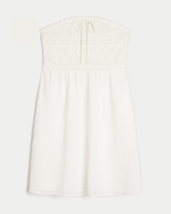 Hollis Strapless Pleat Hem Knit Mini Dress Charocal