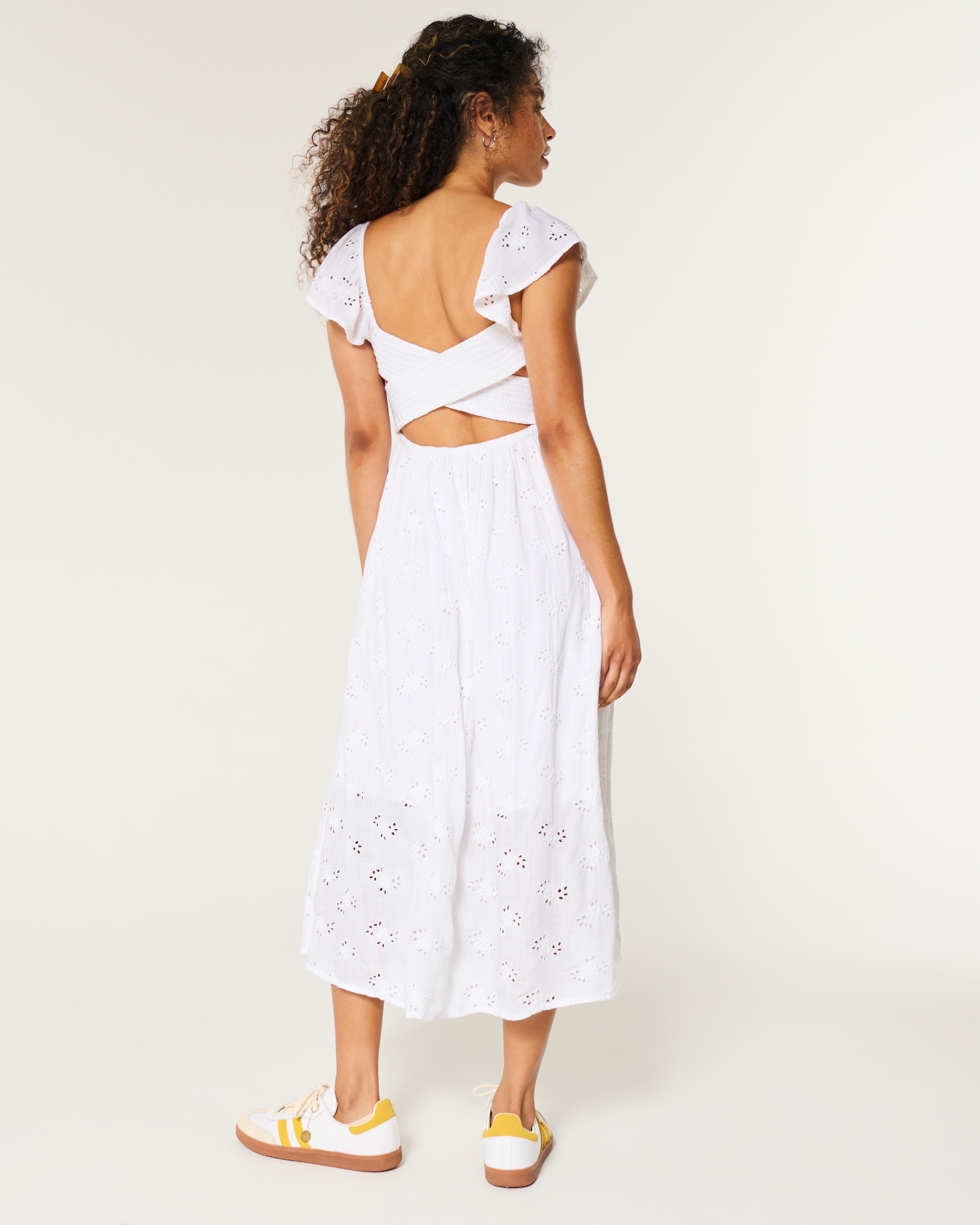 Smocked Babydoll Midi Dress