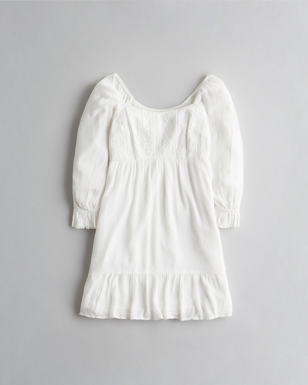 Girls Smocked Crochet Mini Dress | Girls Clearance | HollisterCo.com