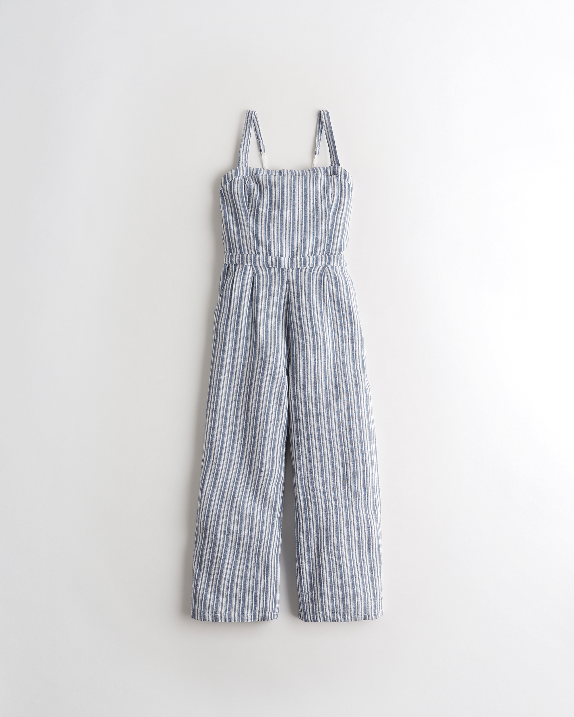 self tie strap super wide leg jumpsuit