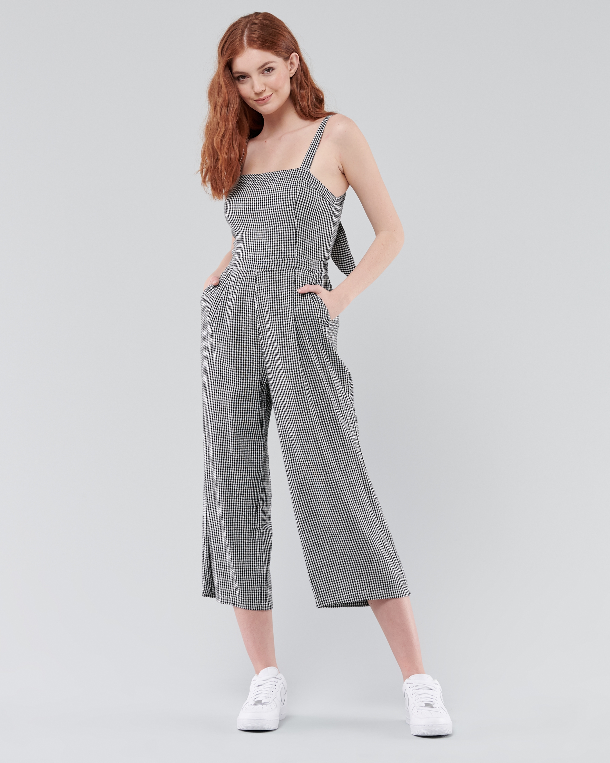 hollister denim jumpsuit