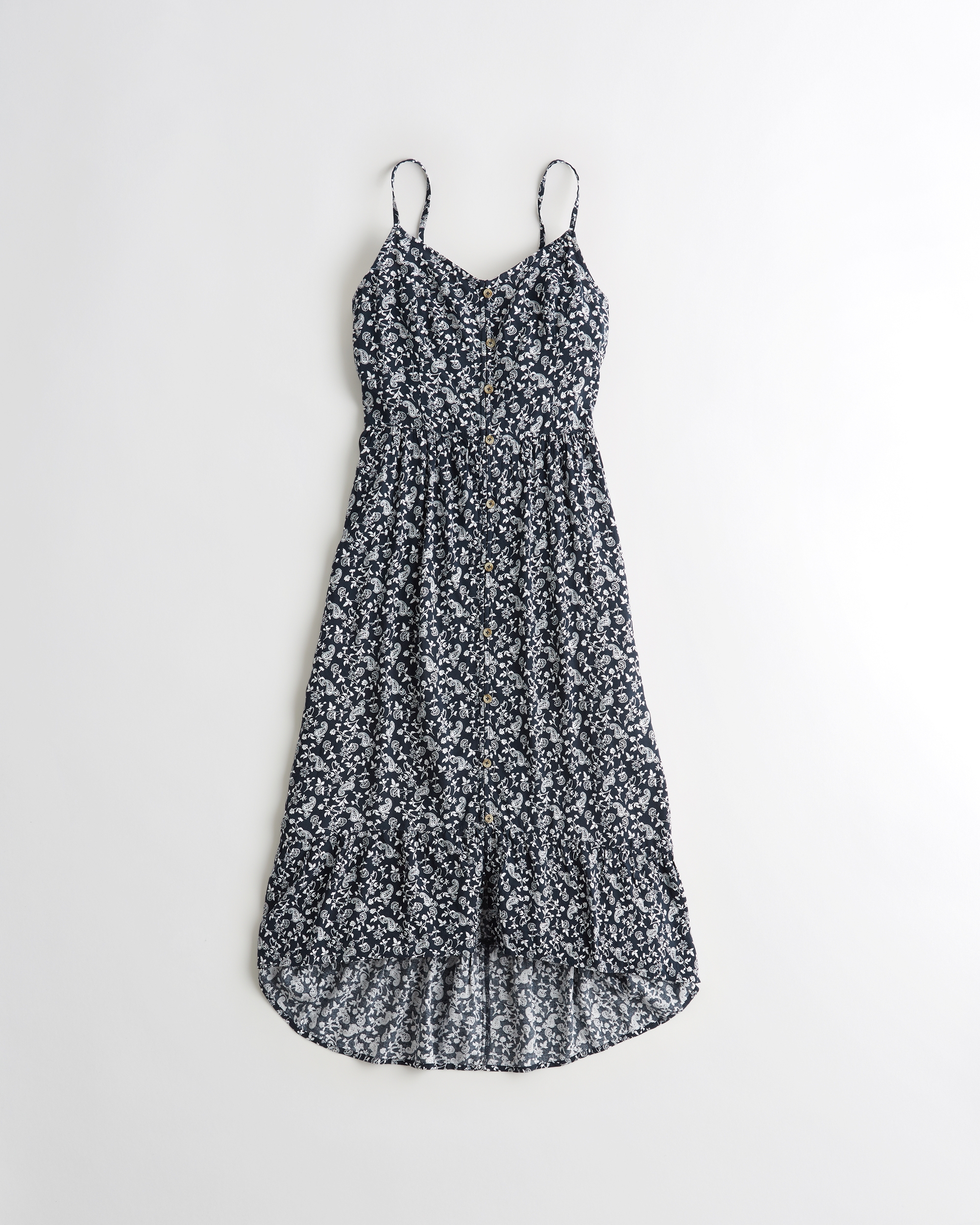 Button front a line dress hollister on sale