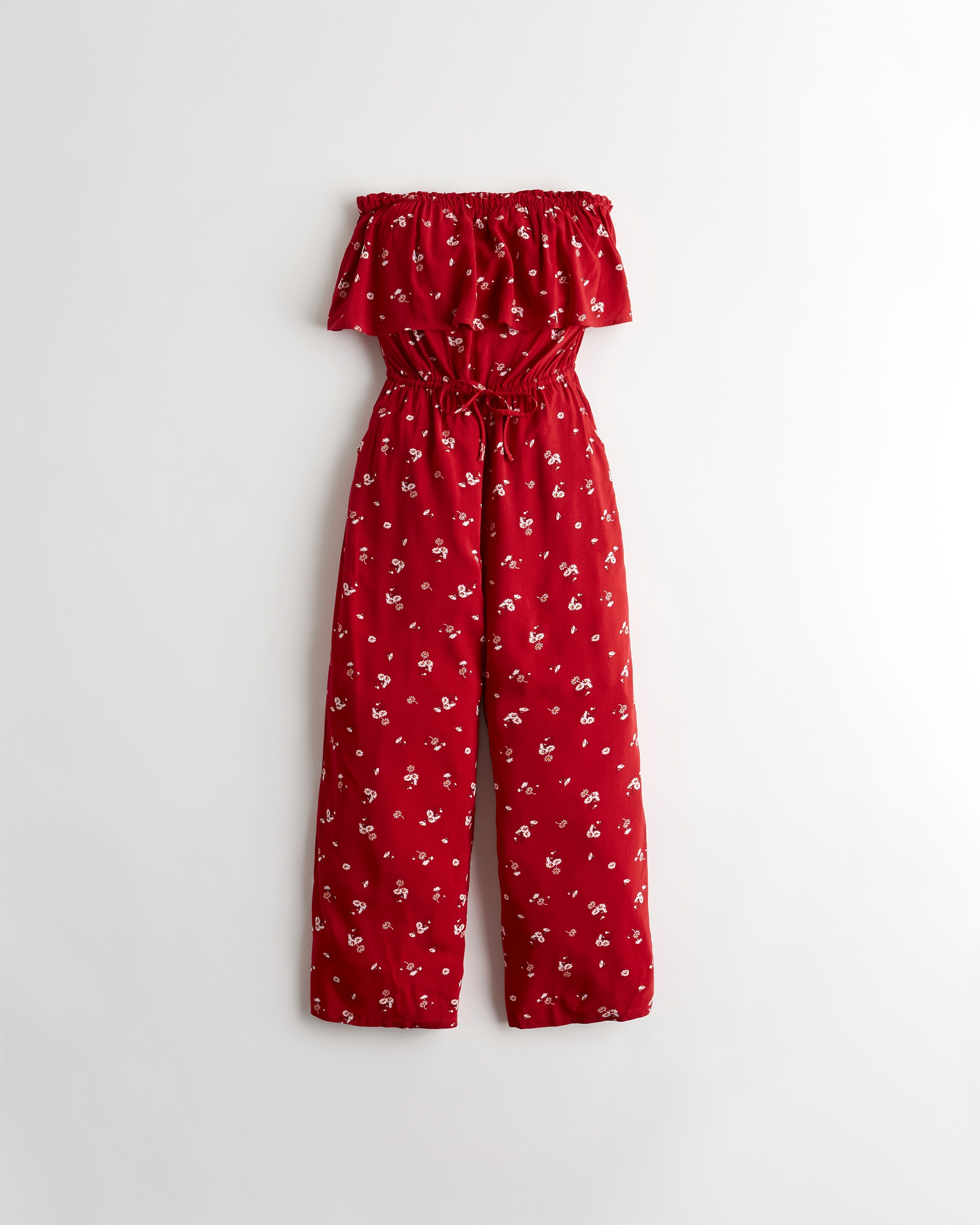 hollister red jumpsuit