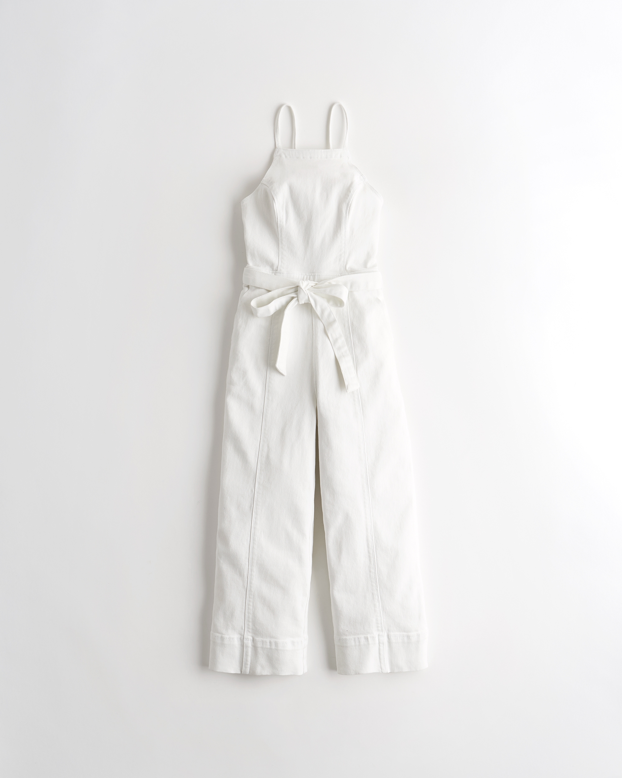 white denim jumpsuit