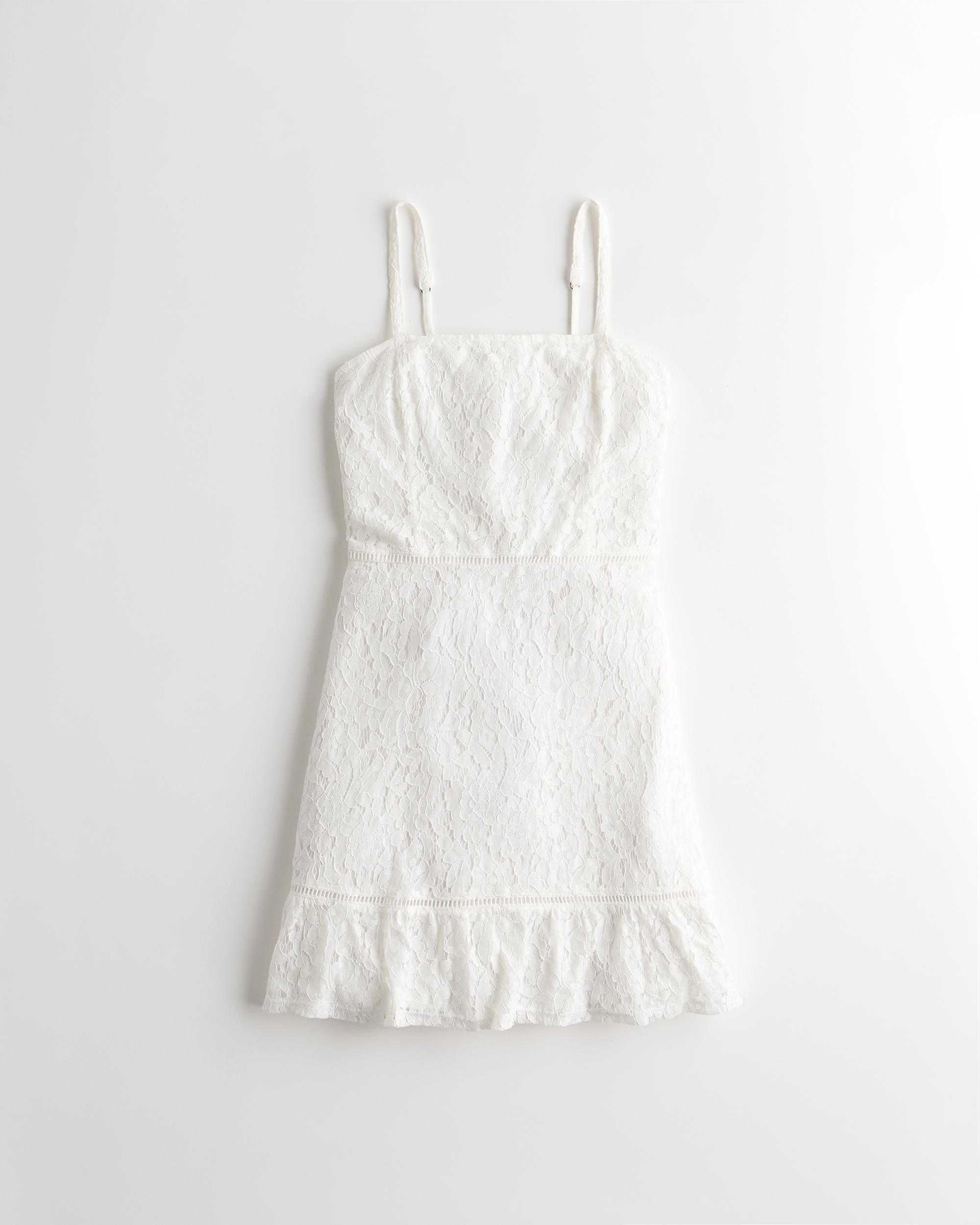 Girls Lace Ruffle-Hem Mini Dress 