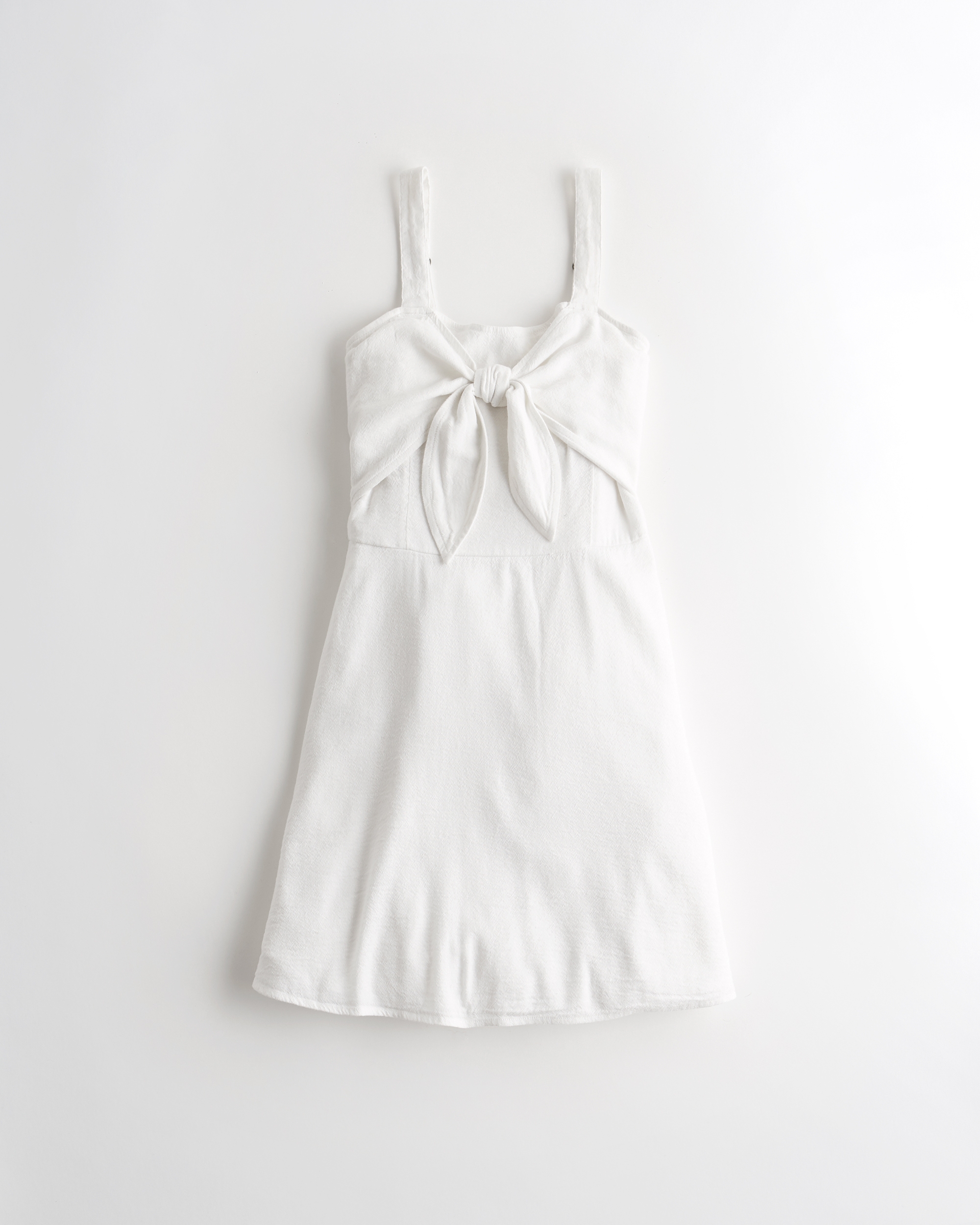 linen tie front dress