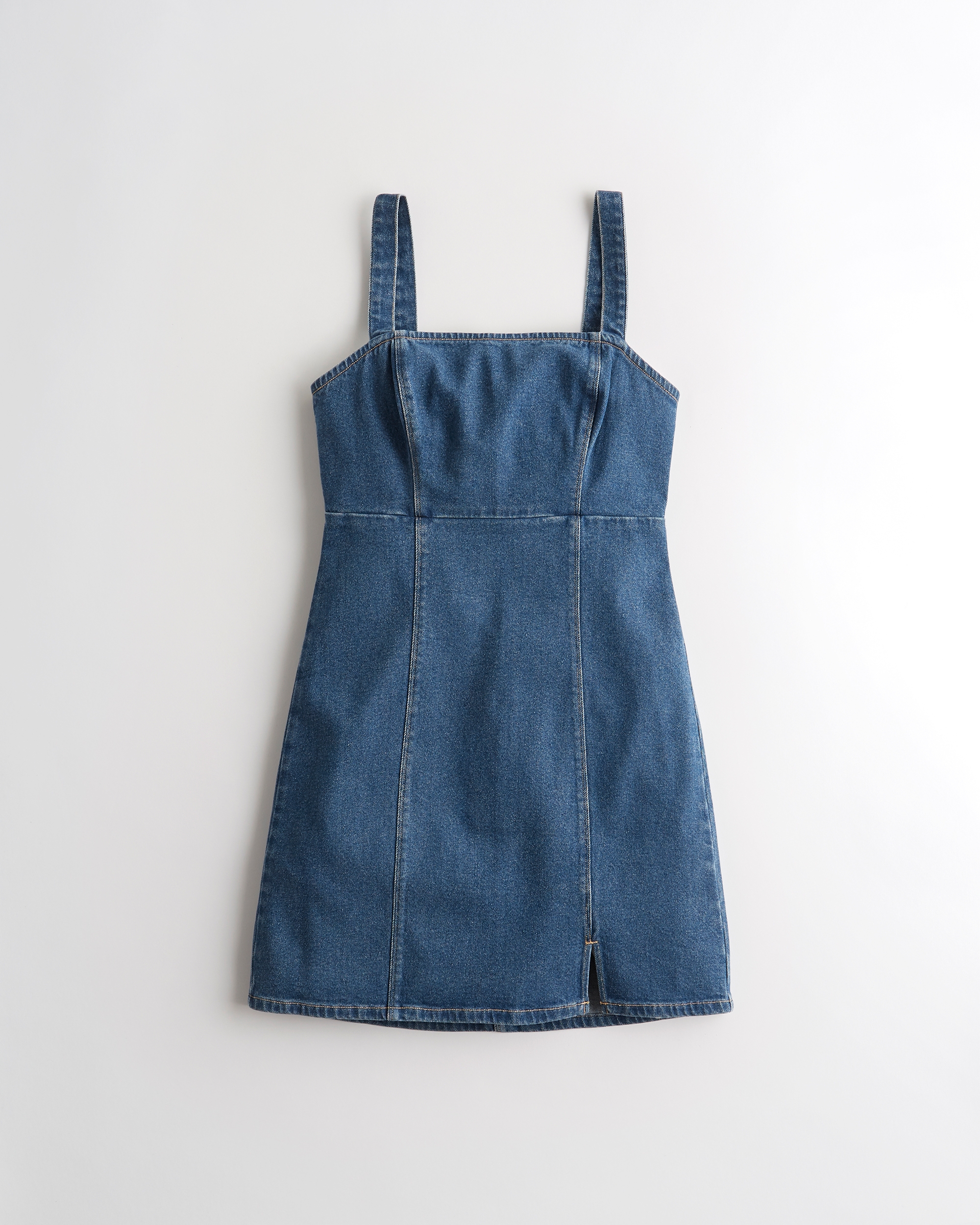 Girls Square-Neck Denim Mini Dress 