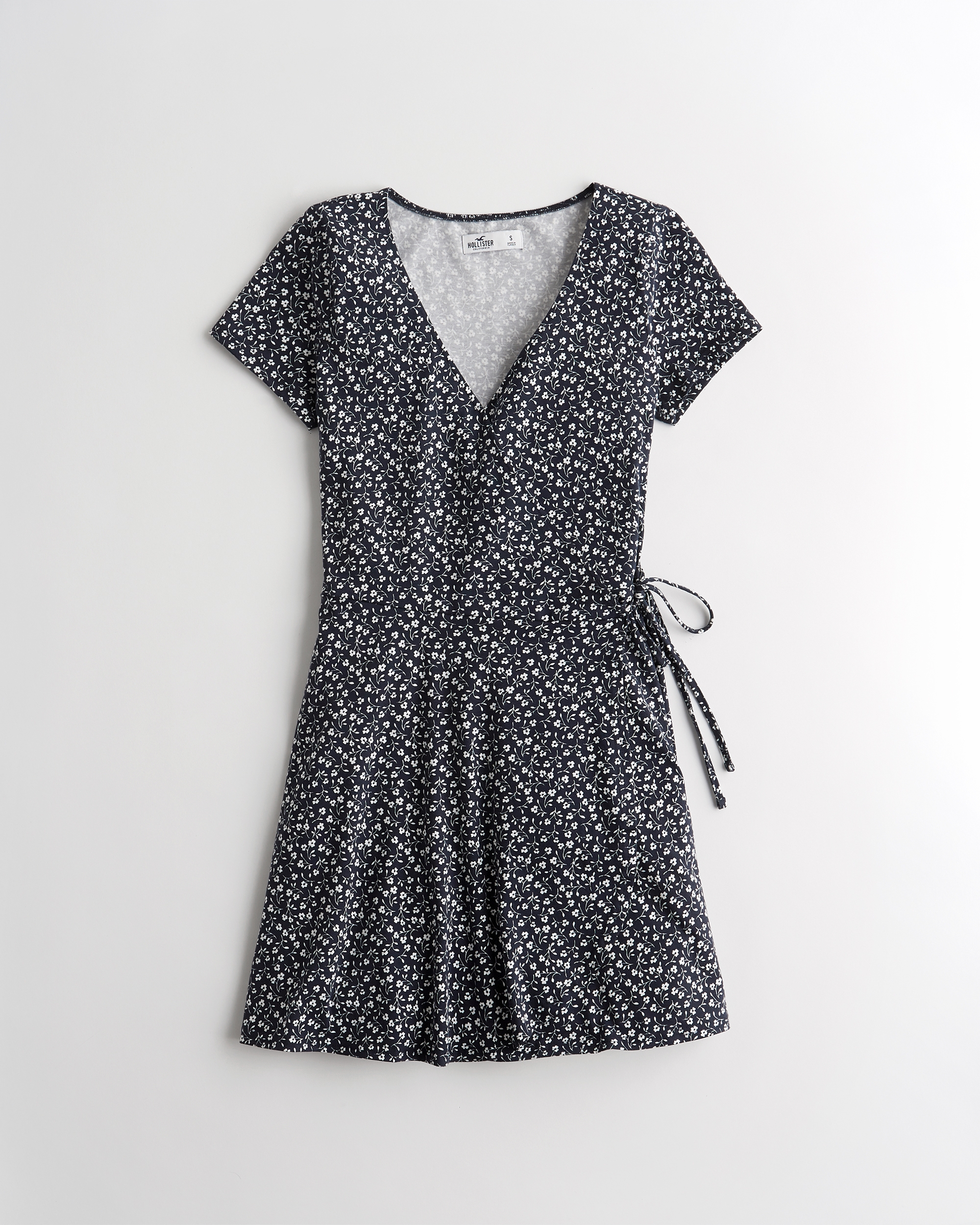 white knit wrap dress