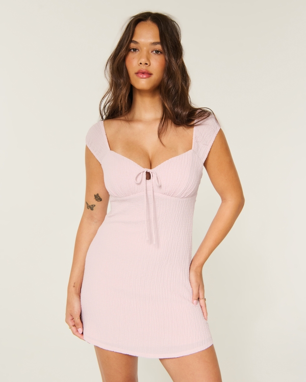 Short-Sleeve Mini Dress, Light Pink Dd view 1