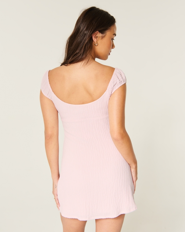 Short-Sleeve Mini Dress, Light Pink Dd view 2
