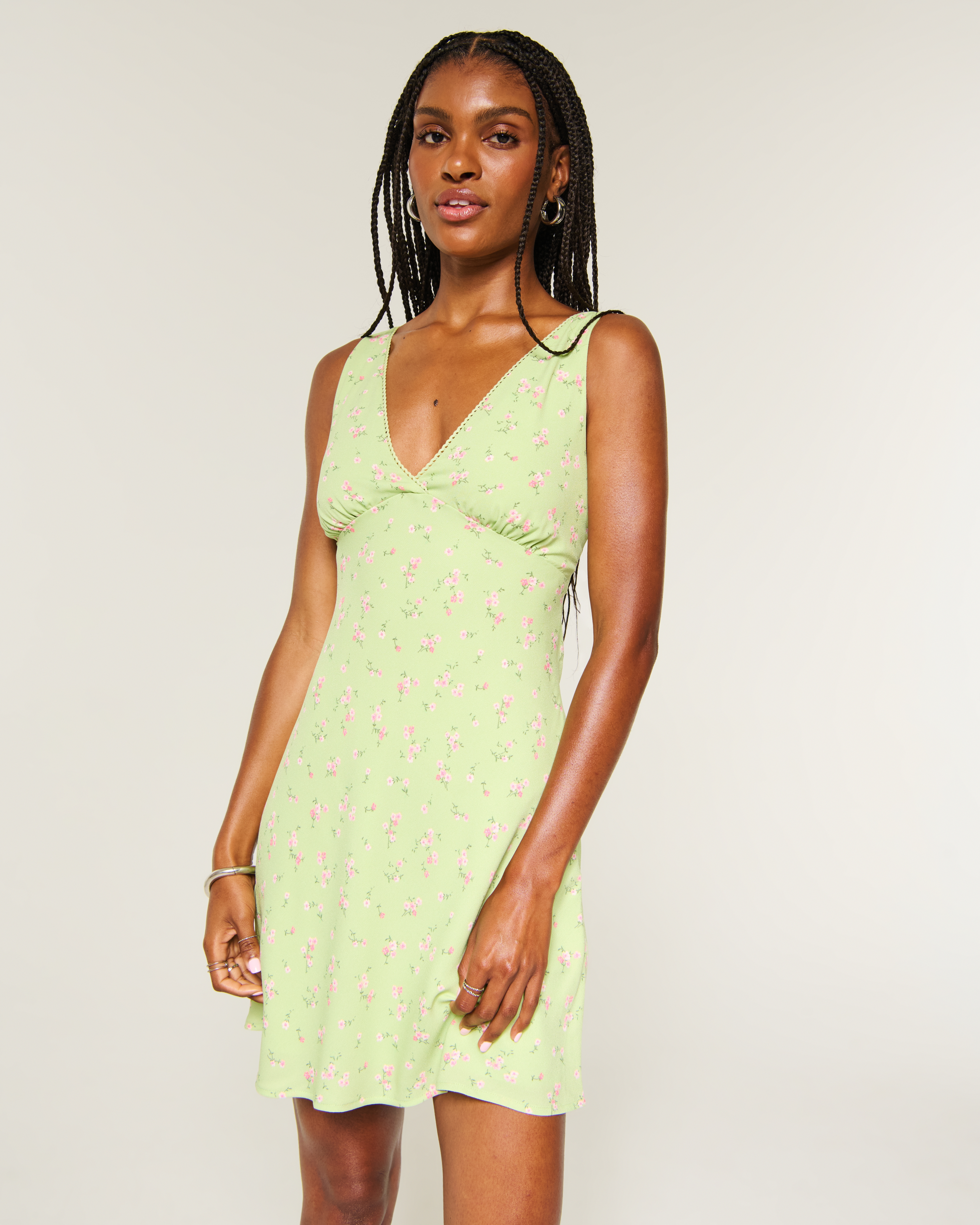 Crepe A-Line Mini Dress