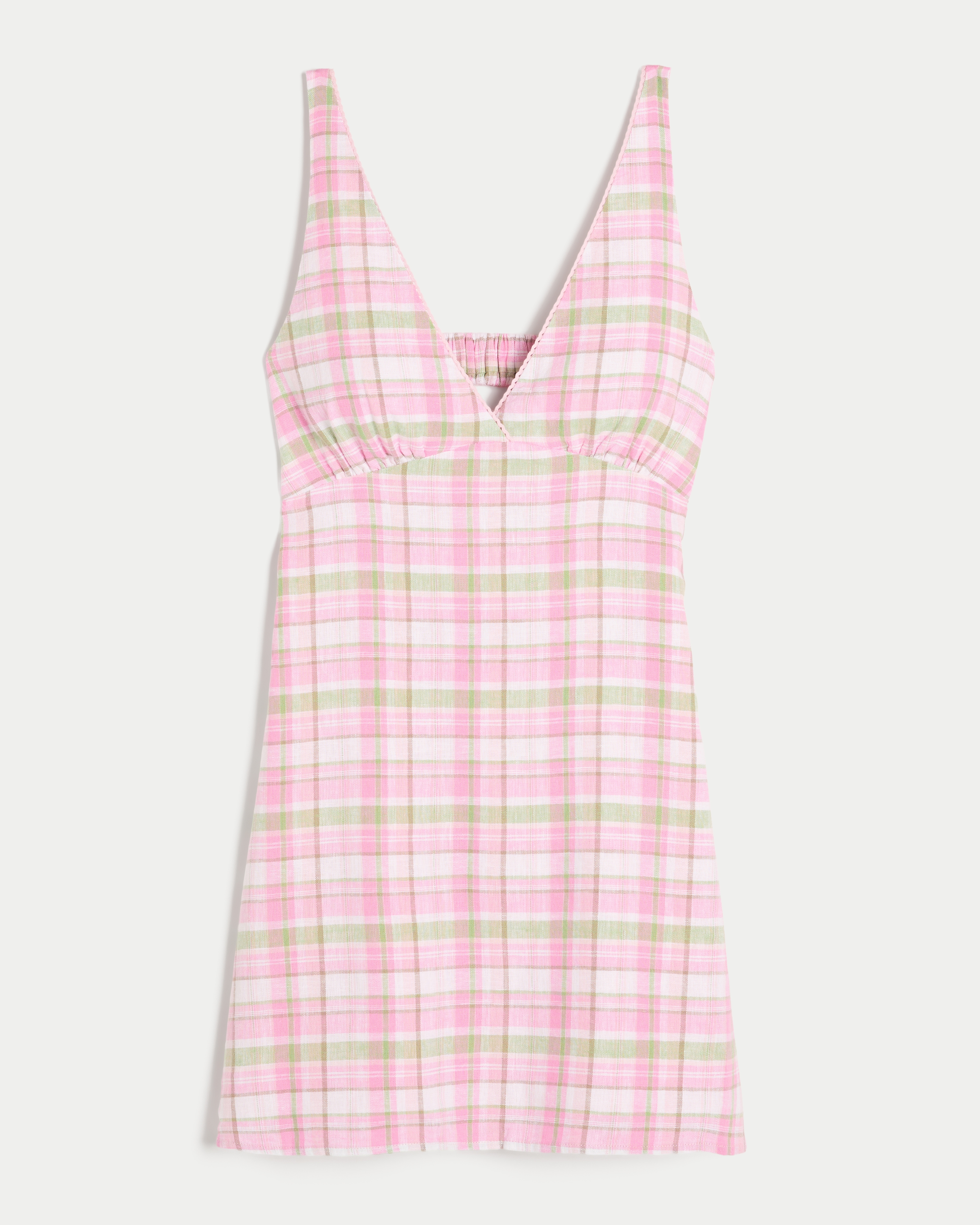 Linen-Blend A-Line Mini Dress