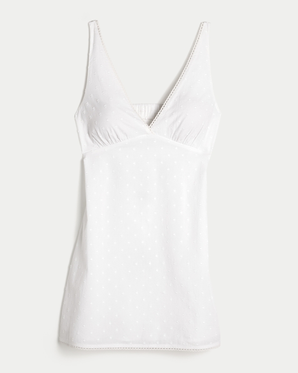 Textural Dot A-Line Mini Dress, White view 1