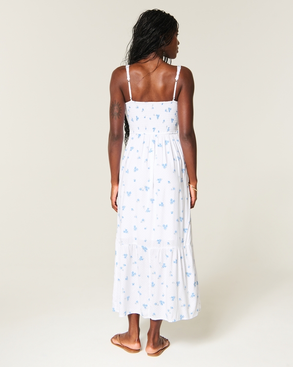 Pintuck Maxi Dress, White Pattern view 2