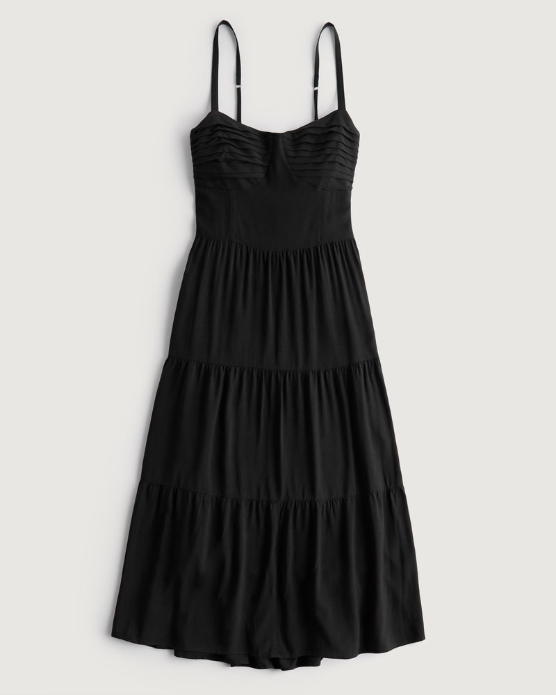 Women's Ruched Bust Cutout Back Midi Dress | Women's | HollisterCo.com