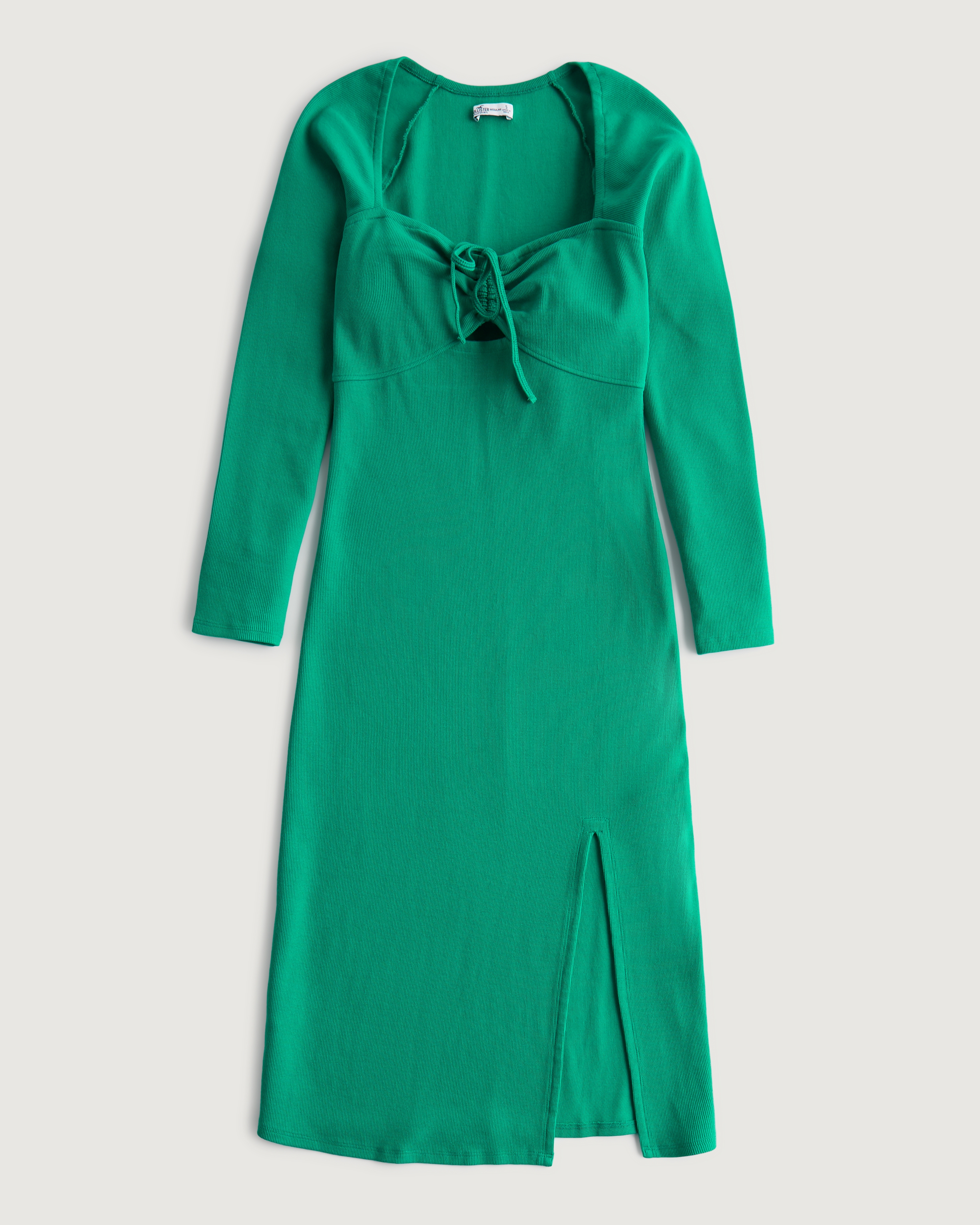 Long-Sleeve Knit Cutout Bodycon Midi Dress