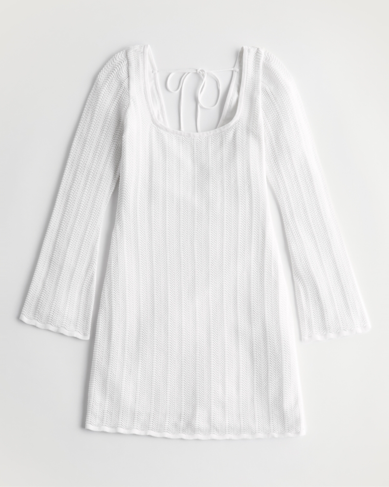 Women's Long-Sleeve Crochet Short Dress | Women's Sale | HollisterCo.com