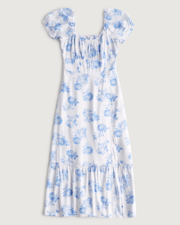 Women's On-or-Off Shoulder Ruched Midi Dress | Women's Dresses & Rompers | HollisterCo.com