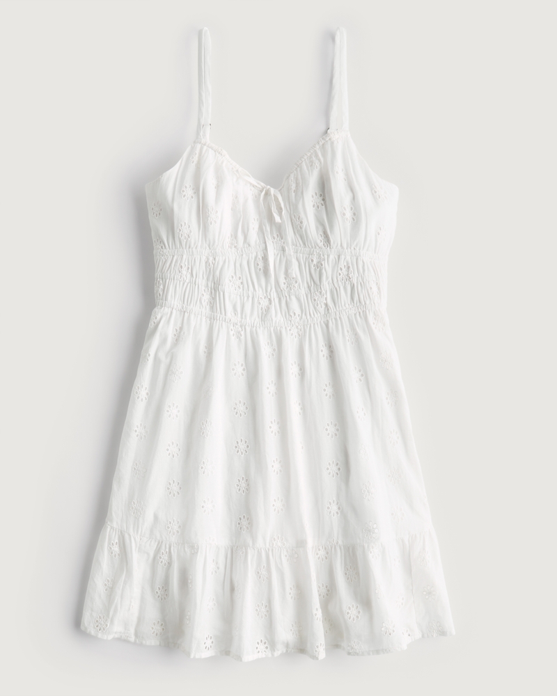 Women's Eyelet Channeled Mini Dress | Women's Dresses & Rompers ...