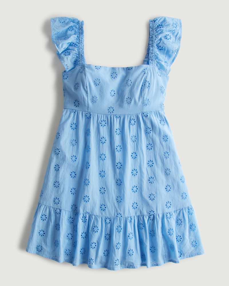 Women's TieBack Flutter Sleeve Mini Dress Women's Sale