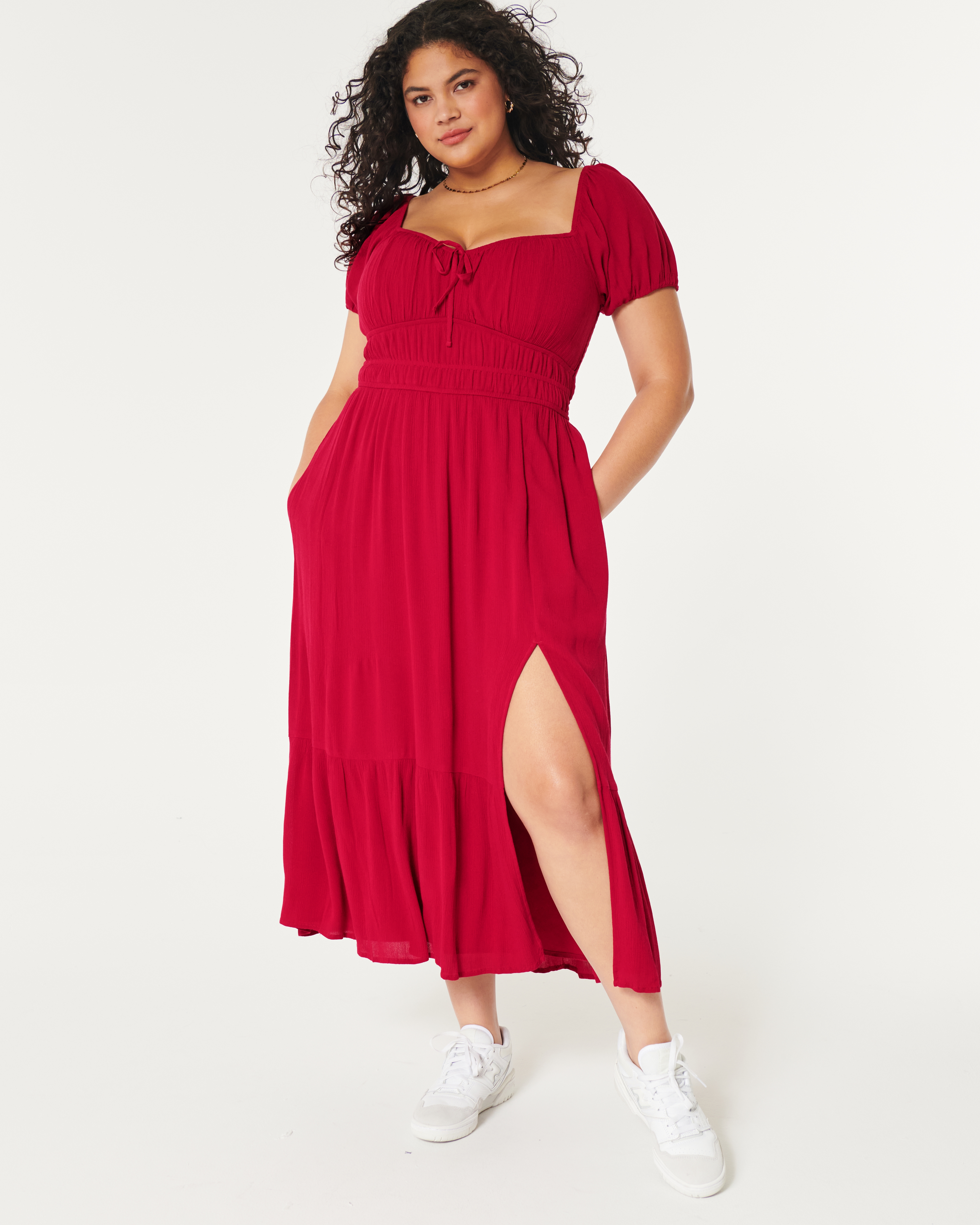 Hollister red outlet lace dress