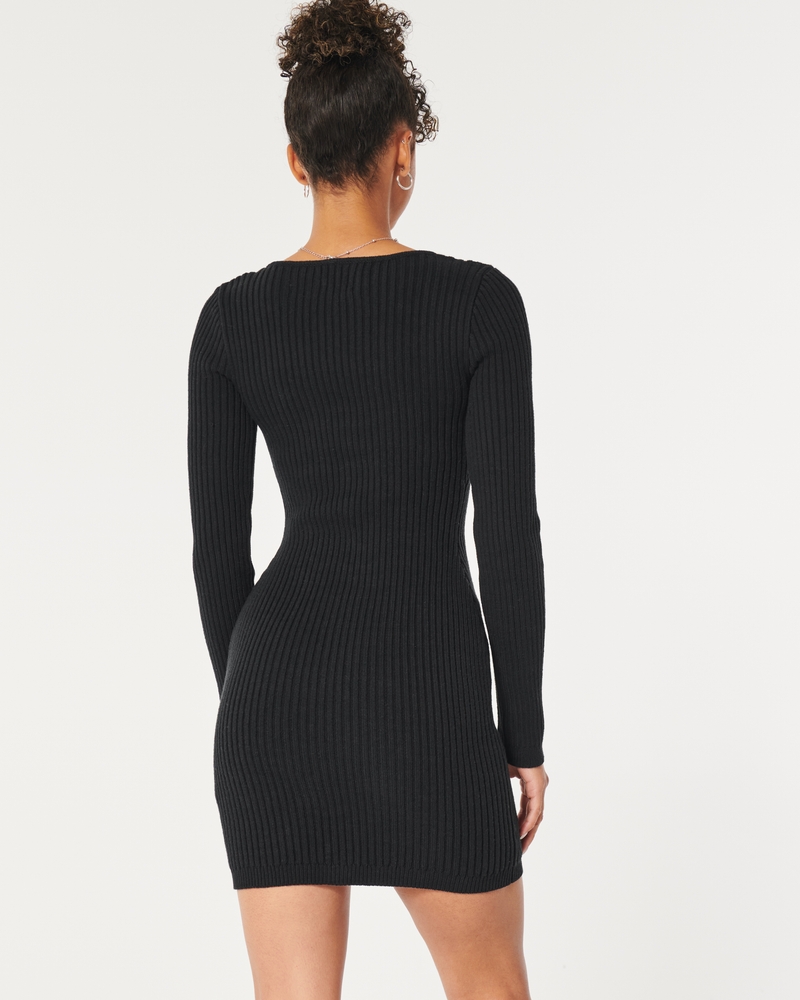 Square-Neck Sweater Dress