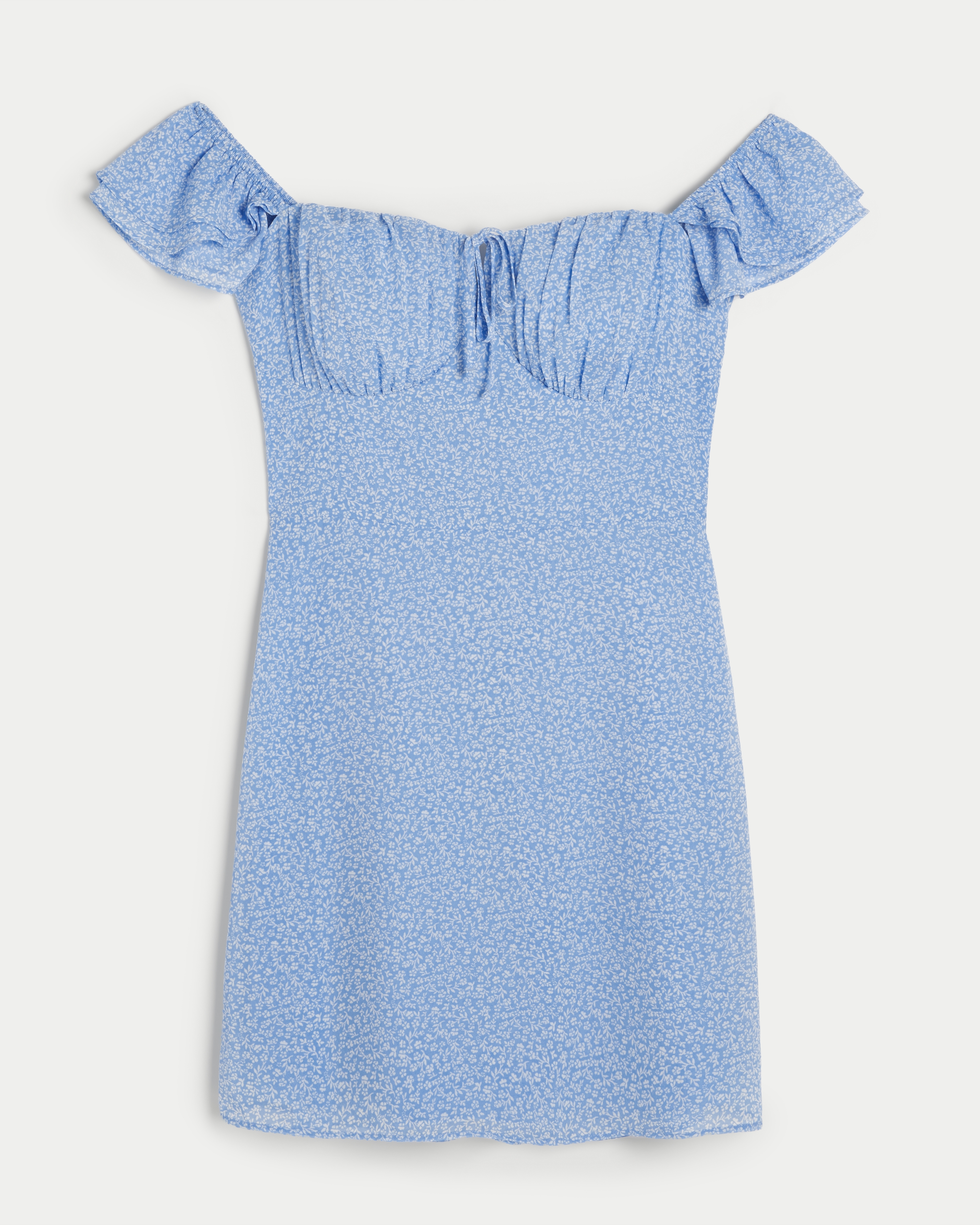 Chiffon On-or-Off-Shoulder Mini Dress