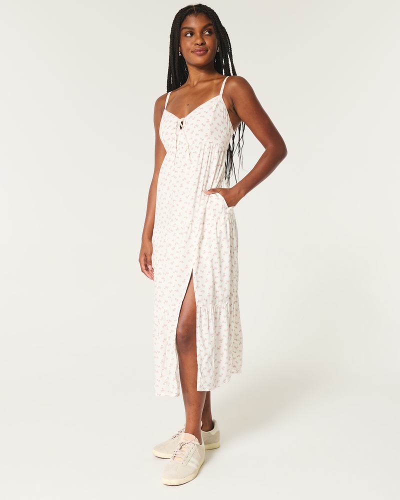White Hollister Co Midi Dress Women's Babydoll Midi Dress Women's