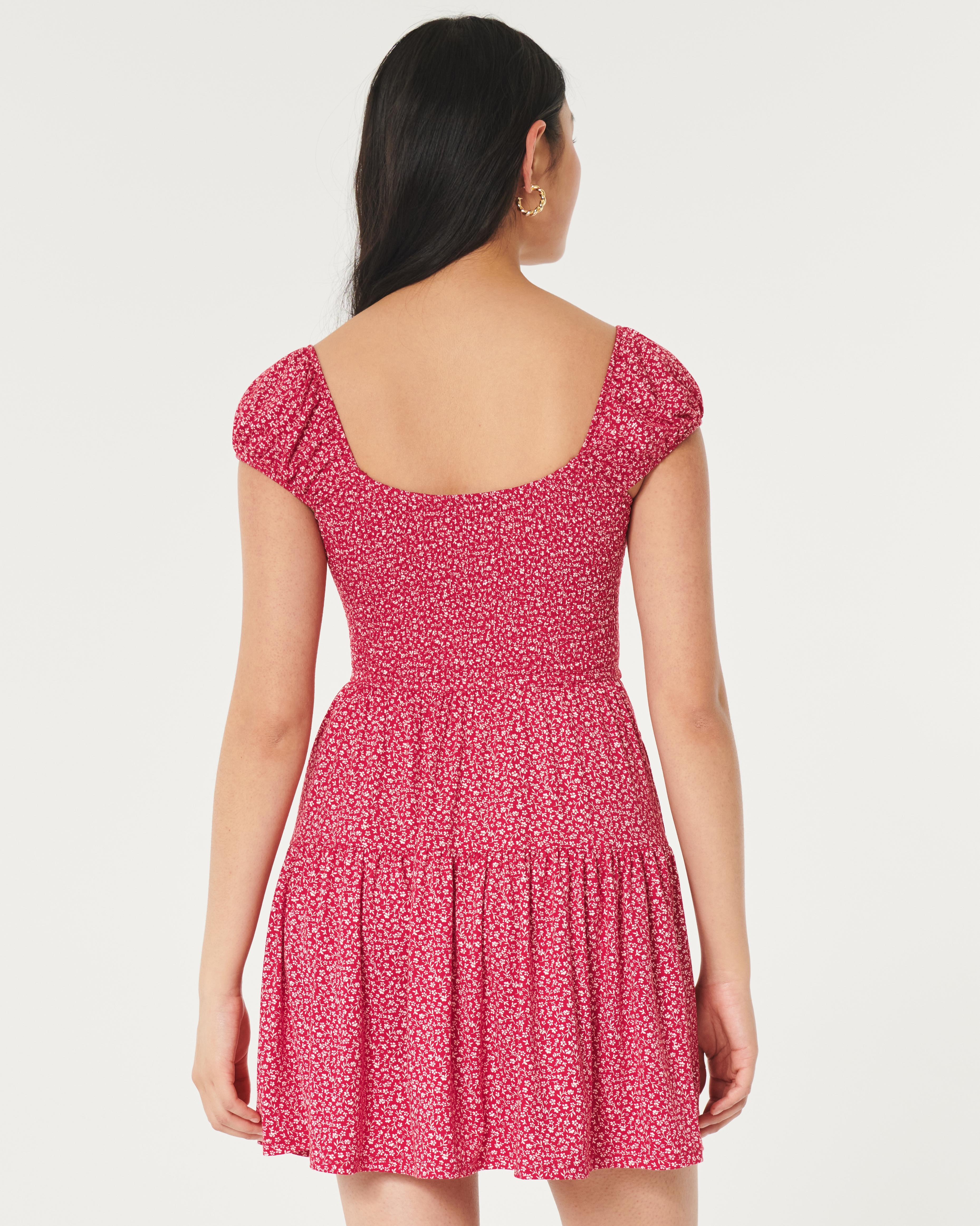 Smocked Bodice Knit Midi Dress