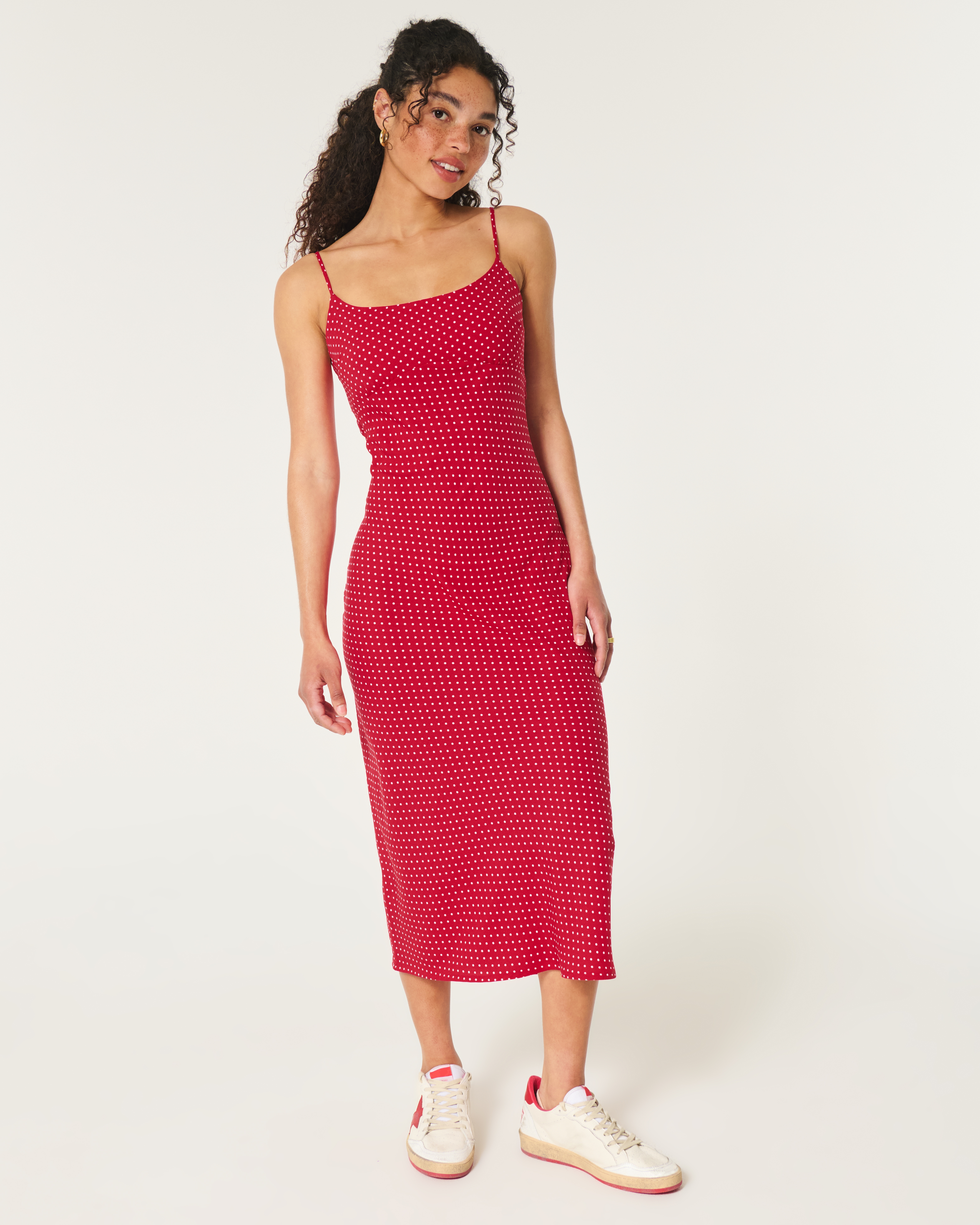 Crepe Open Back Midi Slip Dress