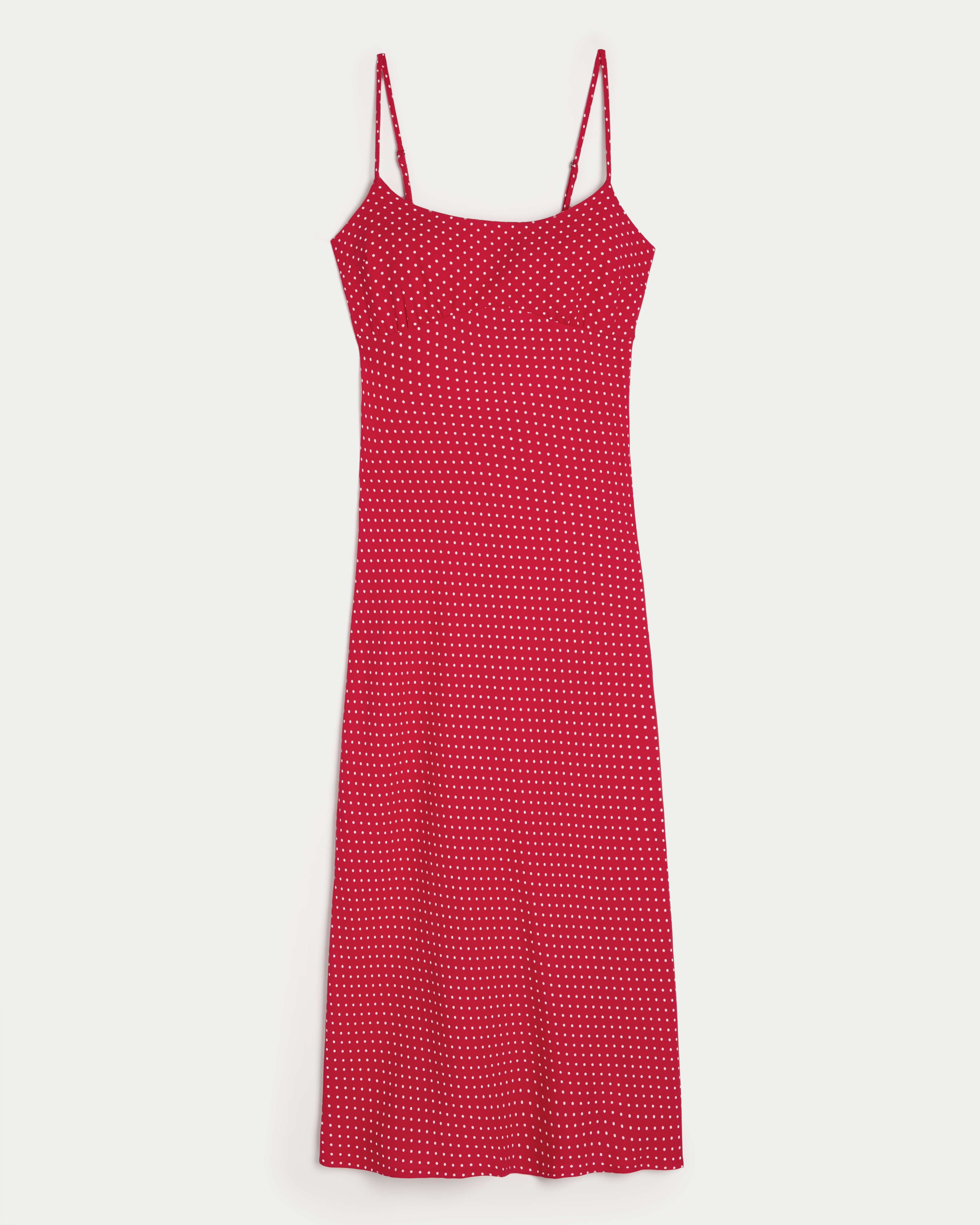 Women s Crepe Open Back Midi Slip Dress in Red Dot Size XXL TALL from Hollister