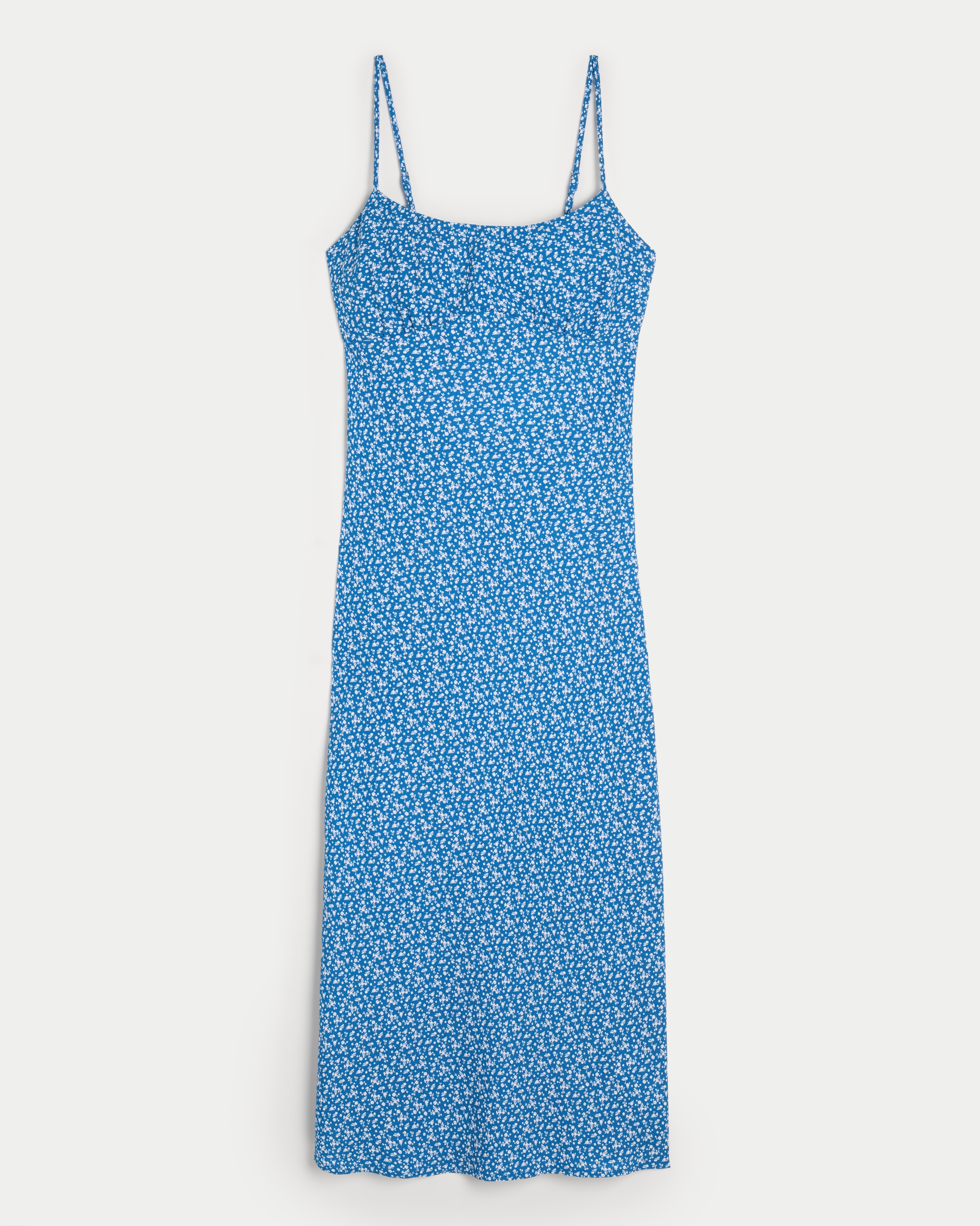 Women s Crepe Open Back Midi Slip Dress in Blue Floral Size XXL PETITE from Hollister