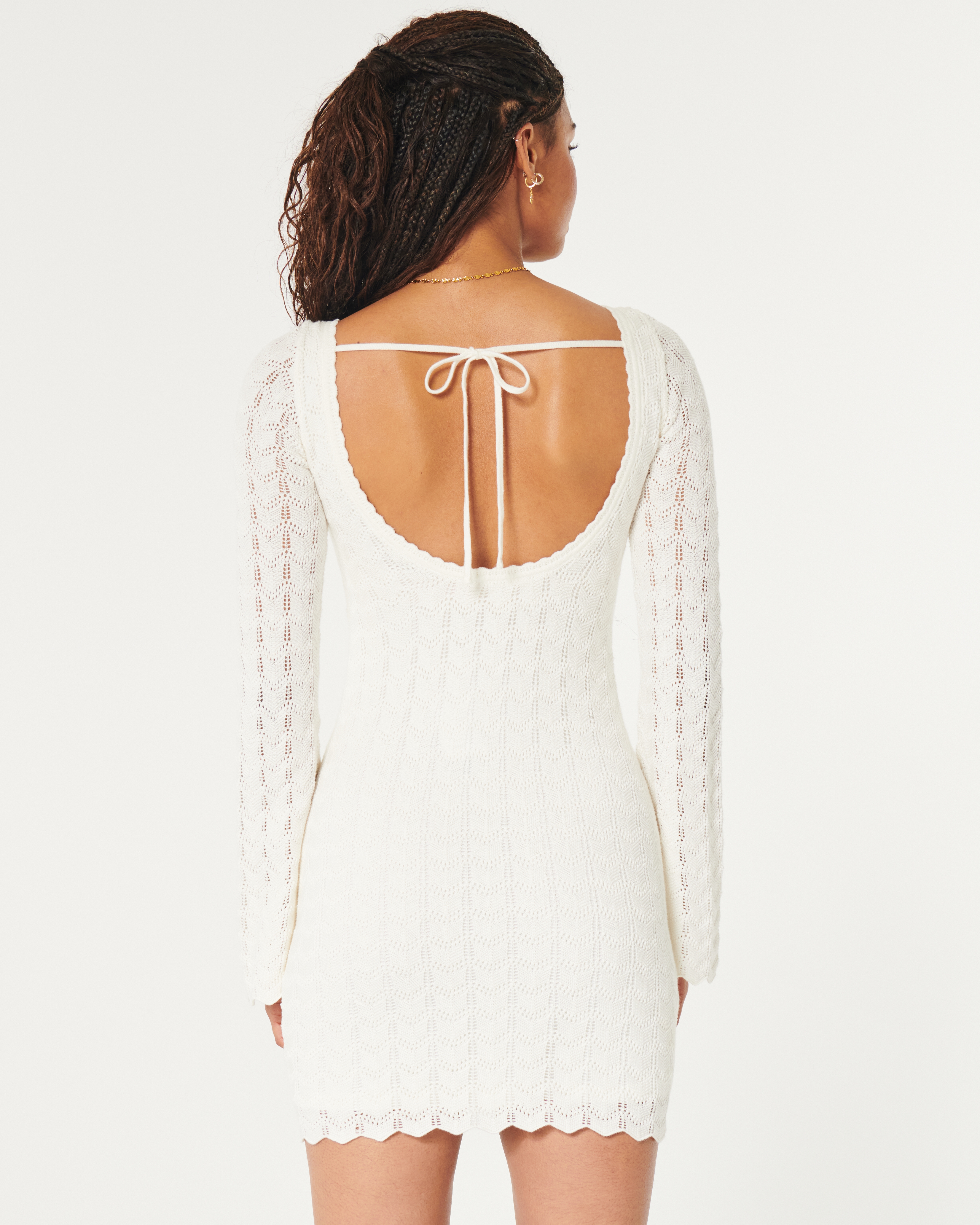 Long-Sleeve Crochet Dress