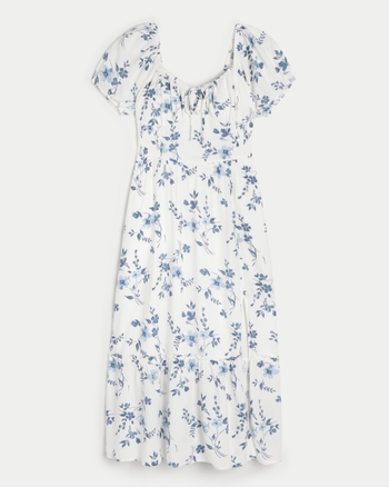 Women's Hollister Sofia Side-Smocked Midi Dress, Women's Dresses & Rompers