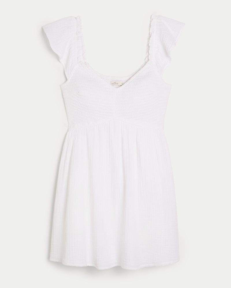 Women's Flutter Sleeve Smocked Skort Dress | Women's Dresses & Rompers | HollisterCo.com