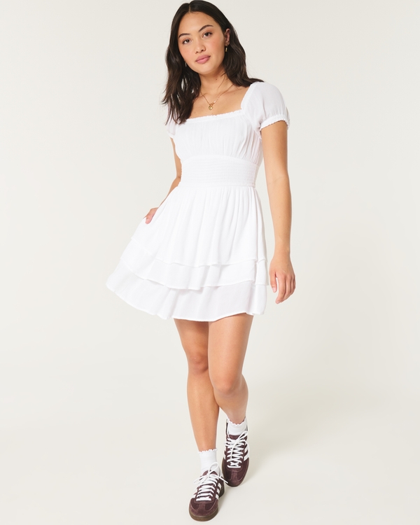 Hollister Saidie Triple-Tier Skort Dress, White